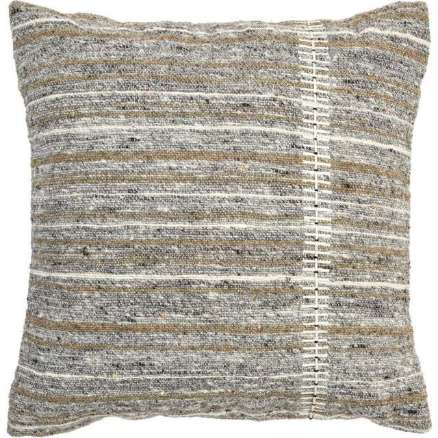 Elevate your home's look with a chic Modern Wool and Cotton Pillow, meticulously handmade with opulent materials, in a 20"...