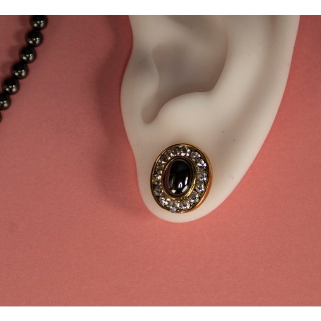 Hematite Costume Jewelry Necklace with Earrings, 1950s, Set of 3 For Sale - Image 5 of 16