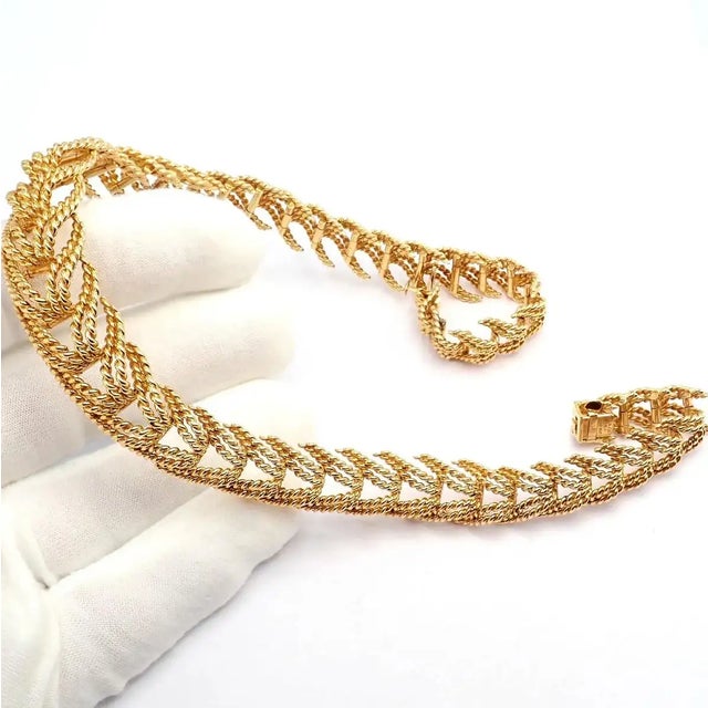 1990s Tiffany & Co. France Georges Lenfant Yellow Gold Rope Necklace For Sale - Image 11 of 12
