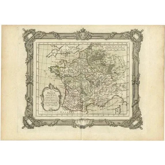 Antique Map of France by Zannoni, 1765 For Sale - Image 6 of 6