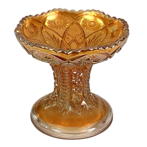 1950s Imperial Carnival Glass Marigold Open Compote