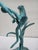 Metal Jumping Frog on Reeds Cold-Cast Bronze Sculpture With Hand Applied Patina For Sale - Image 7 of 13