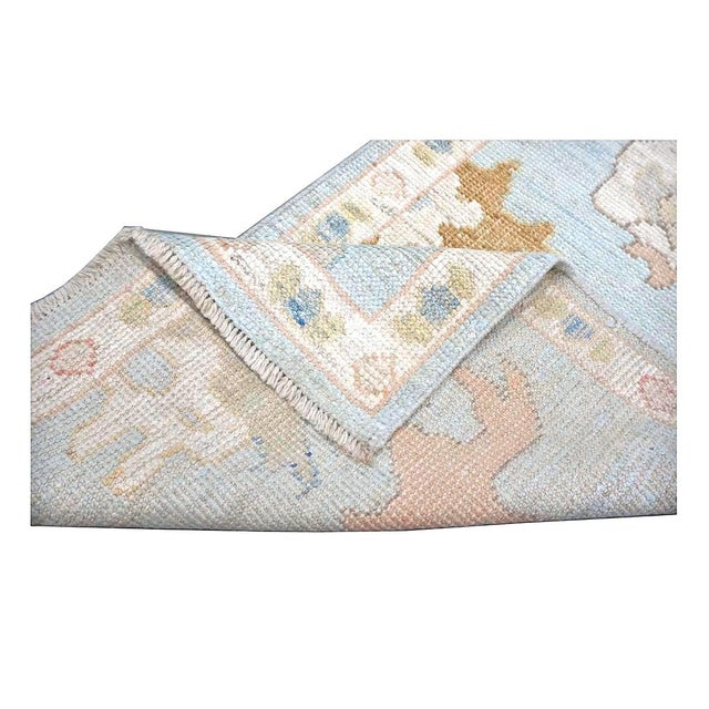 21st Century Turkish Oushak Wool 2x10 Light Blue, Gray & Ivory, Handmade Runner Rug #1144115 For Sale - Image 11 of 11