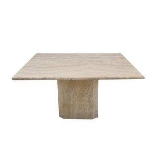 Italian Coffee Table in Travertine, 1980s For Sale