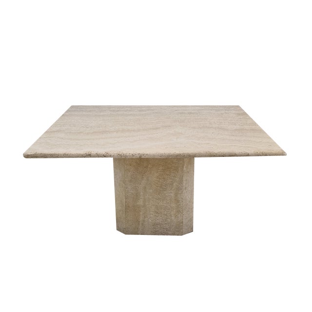 Italian Coffee Table in Travertine, 1980s For Sale