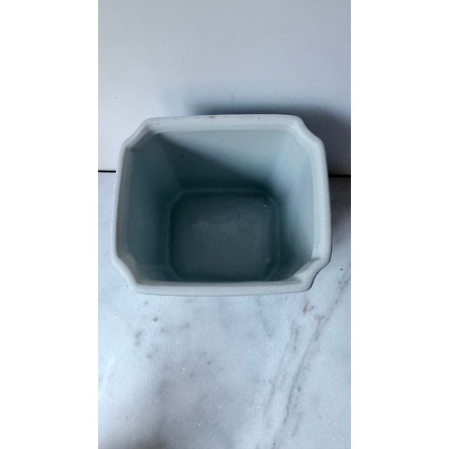 Blue and White Chinoiserie Rectangular Jar With Lid For Sale - Image 10 of 13