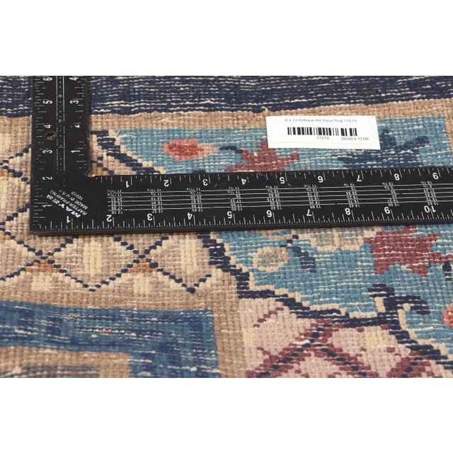 Navy Blue Antique Chinese Pictorial Baotou Rug - 06'00 x11'06 For Sale - Image 8 of 11