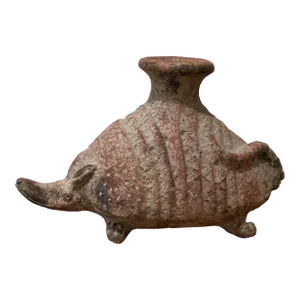 Vintage Mesoamerican Armadillo Terra Cotta Pottery Vessel Garden Sculpture