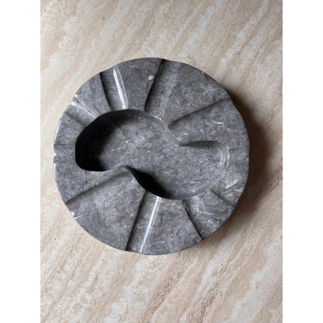 Unique Biomorphic Huge Vintage Italian Marble Ashtray, 1970s For Sale - Image 9 of 13