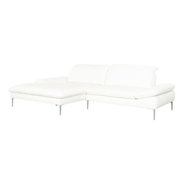White Leather Corner Sofa from Willi Schillig For Sale