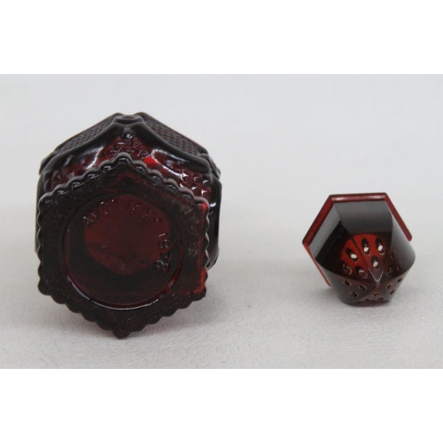 Avon 1876 Cape Cod Collection Ruby Red Glass Salt or Pepper Shaker Single For Sale - Image 4 of 9
