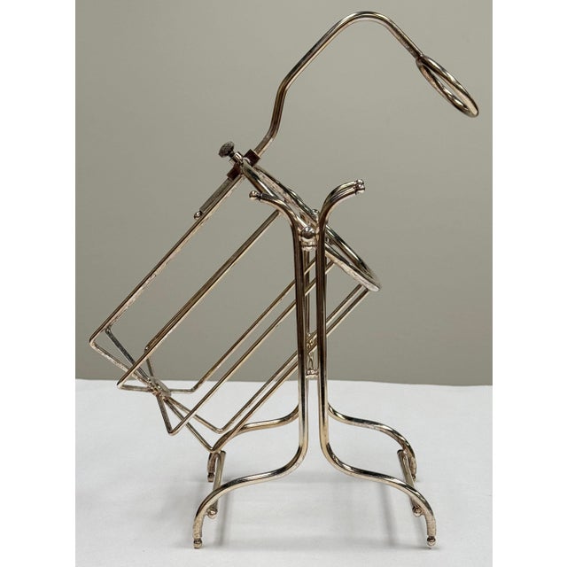 Mid 20th Century Vintage Silver-Plated Wine Bottle Caddy For Sale - Image 5 of 8