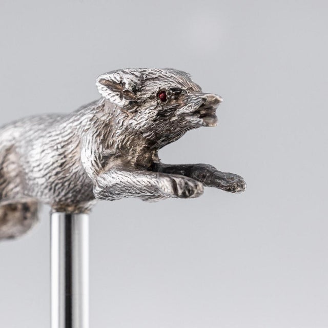 Fox-Shaped Silver Bottle Opener, England, 1965 For Sale - Image 3 of 13