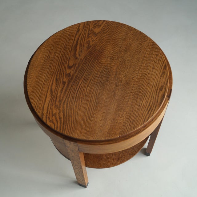 Dutch Art Deco Oak Accent Table with Storage, 1920s For Sale - Image 17 of 18