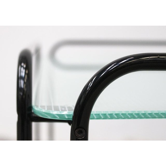 Metal Vintage Two-Tier Table in Metal Tubing and Glass, Italy, 1980s For Sale - Image 7 of 10