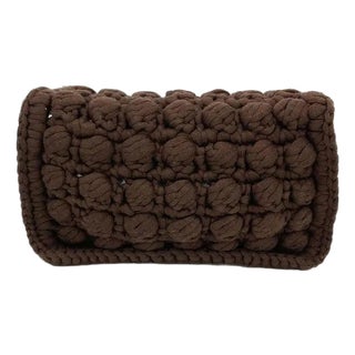 Bottega Veneta Brownie Classic Brown Crochet Flap Bag For Sale