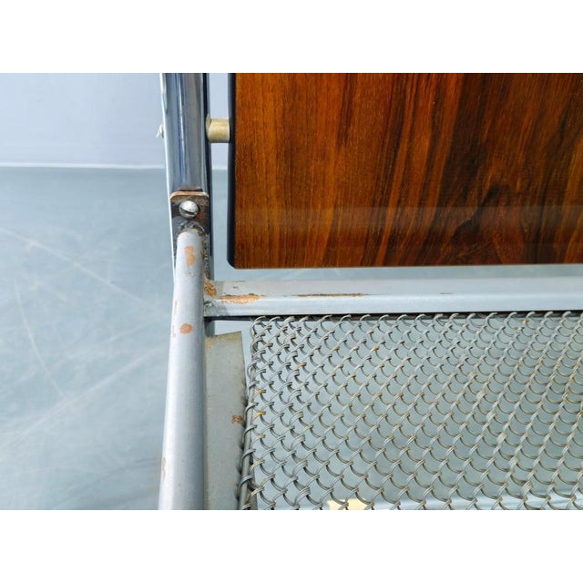 Bauhaus Tubular Steel Bed with Walnut Panels, Czechoslovakia, 1930s For Sale - Image 10 of 17