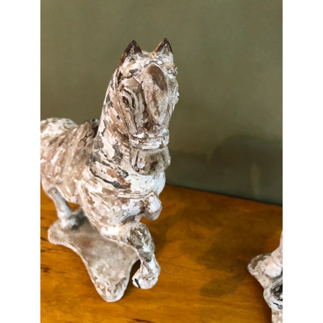 Antique White Chinese Tang Horses - a Pair For Sale - Image 8 of 11