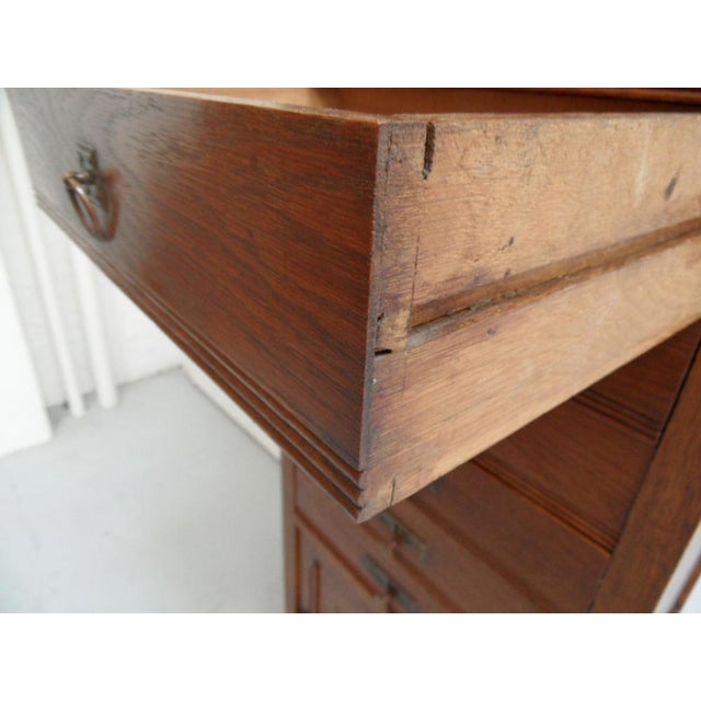 Antique Dutch Oak Filing Cabinet with Drawers, 1890s For Sale - Image 5 of 11