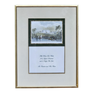 1972 Nixon White House Christmas Card – Framed Presidential Ephemera