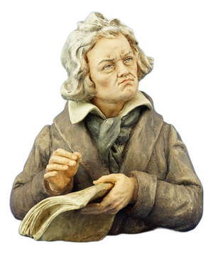 Ceramic Bust Sculpture of Composer Ludwig Beethoven by Antonio Borsato, Italy, 20th Century