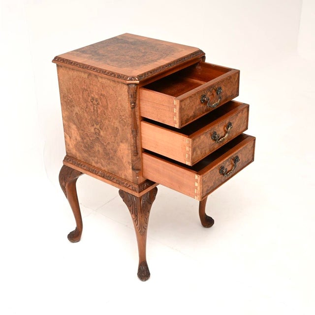Antique Burr Walnut Chest of Drawers, 1930 For Sale - Image 3 of 9