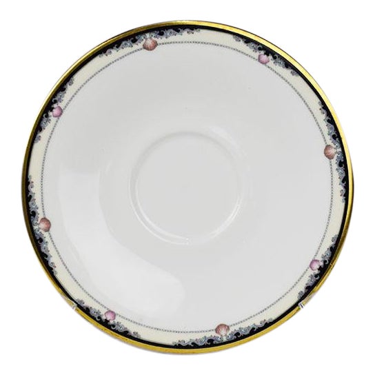 Bone China Royal Doulton Rhodes Saucer With Pink and Blue Shell Design England For Sale