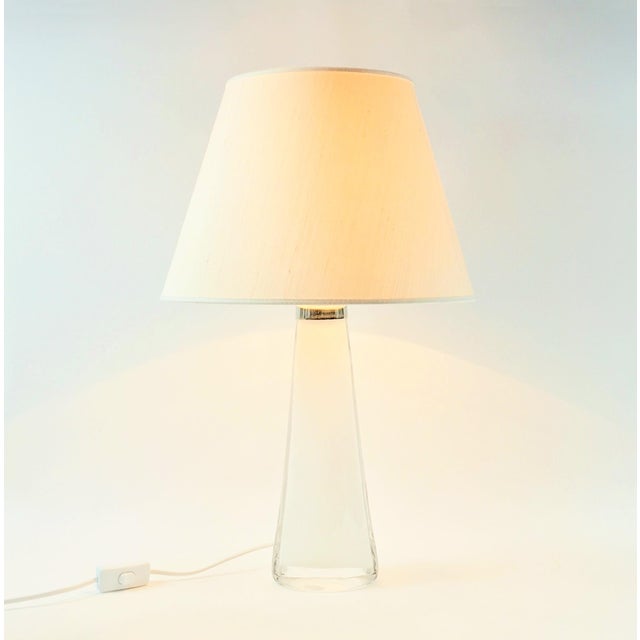 Orrefors Scandinavian Glass and Chrome Table Lamps by Carl Fagerlund for Orrefors, Sweden, 1960s, Set of 2 For Sale - Image 4 of 10