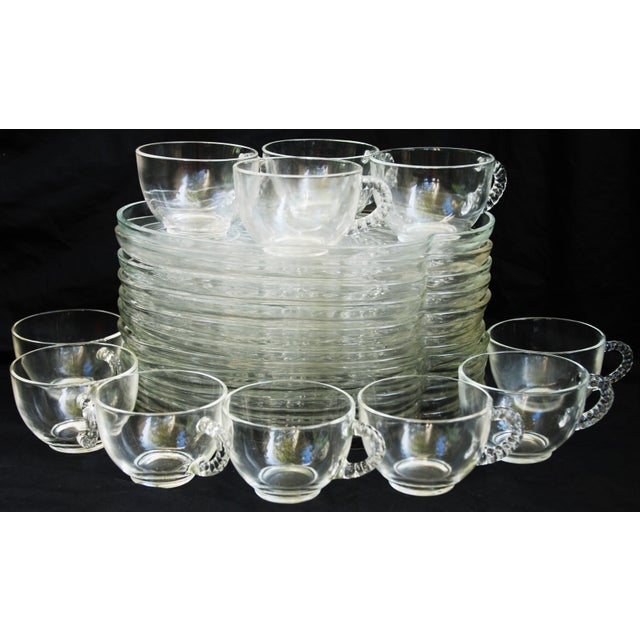 23 PiecesVintage Federal Glass Homestead Pattern Snack Set Chairish