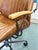 Acme Hamilton Cocoa Brown Leather Channel-Stitched Swivel Task Chair With Wood Armrests For Sale In New York - Image 6 of 11