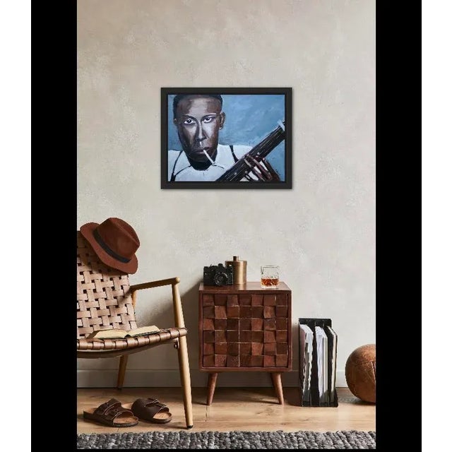 Modern Narratives — Original Portrait Original oil painting by L Haas, 18 x 24 unframed canvas, signed. Bold color and...