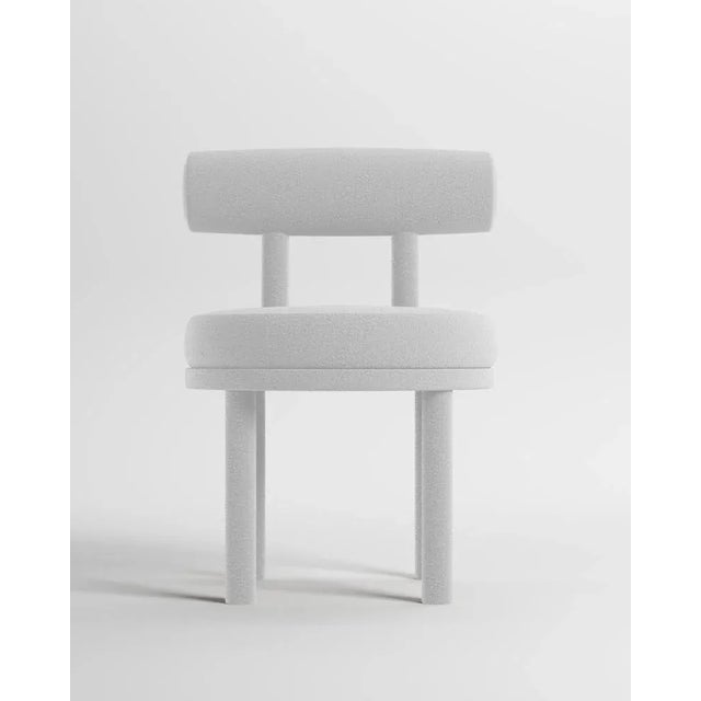 Not Yet Made - Made To Order Collector Moca Chair in Boucle White Blue by Studio Rig For Sale - Image 5 of 5