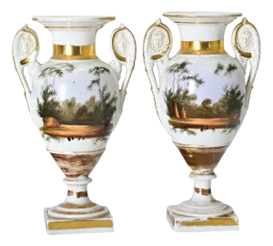 French Pair of Petite 19th Century Empire Period Urns