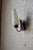 Mid-Century French Modernist Wall Sconces in Black and Gilt Metal and Printed Glass, 1950s, Set of 2 For Sale - Image 6 of 11