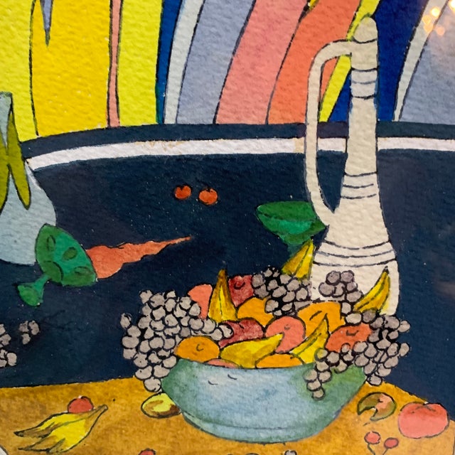 1960s 1960s Vintage Mixed Media Persan Painting For Sale - Image 5 of 7