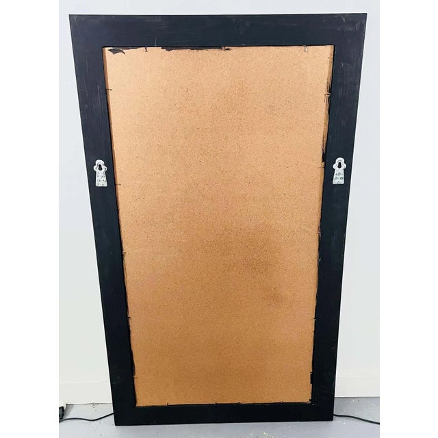 Hollywood Regency Brass Over Ebonized Wood Filigree Pier or Wall Mirror, a Pair For Sale - Image 9 of 11