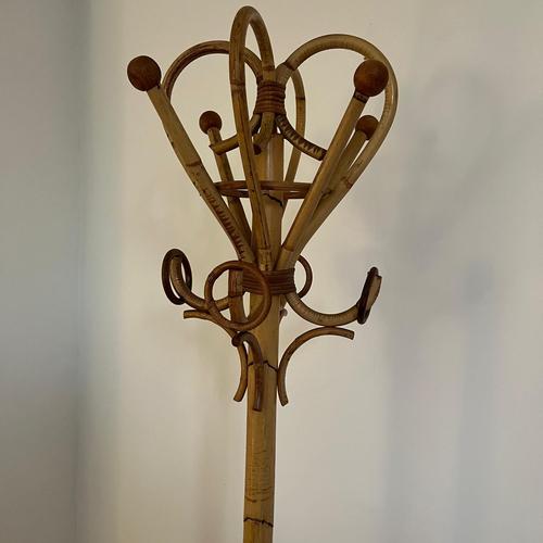 Vintage Bamboo Coat Stand in the style of Franco Albini, 1960s For Sale - Image 3 of 11