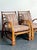 Wood Vintage Rattan Lounge Chairs in Alan Campbell “Zigzag” for Quadrille - A Pair For Sale - Image 7 of 15
