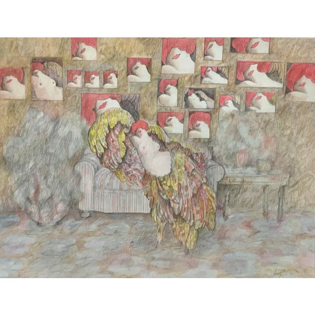 Art Deco “Not for Sale” Colored Pencil Drawing by Ann Chernow For Sale - Image 3 of 12