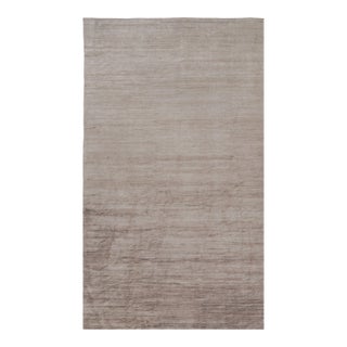 Rug & Kilim’s Oversized Modern Textural Rug in Brown, White and Beige Striae - 11x19 For Sale
