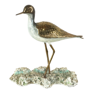 Bronze Sculpture -- California Shorebird in the Waves by Doris Warner