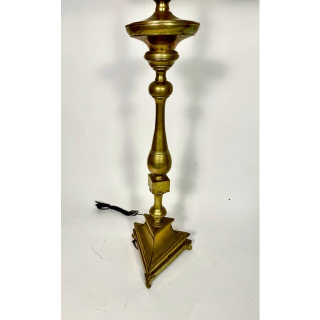 Pair 18th Century Bronze Altar Sticks as Floor Lamps For Sale - Image 4 of 10