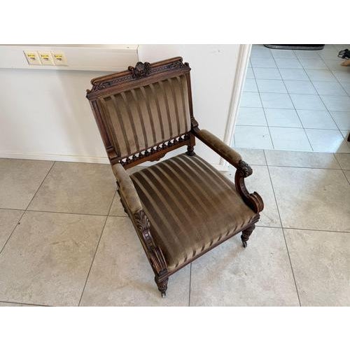 Brown German Historicism Armchair, 1860s For Sale - Image 8 of 10