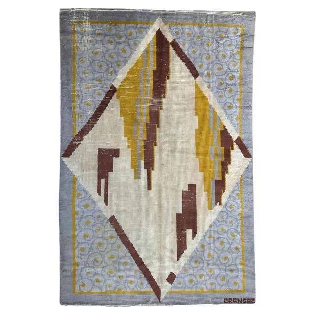 Art Deco French Rug by Cransac, 1930s For Sale