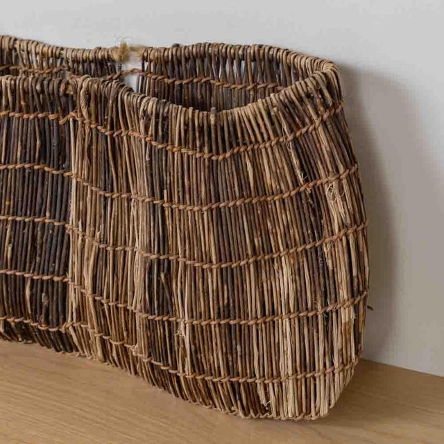 Brown Antique Japanese Shoi Kago Basket, Early 20th Century For Sale - Image 8 of 11