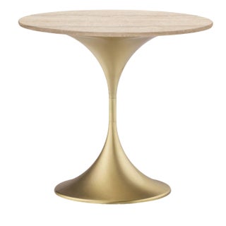 Daperla Small Travertine Golden Coffee Table by Paolo Rizzatto For Sale