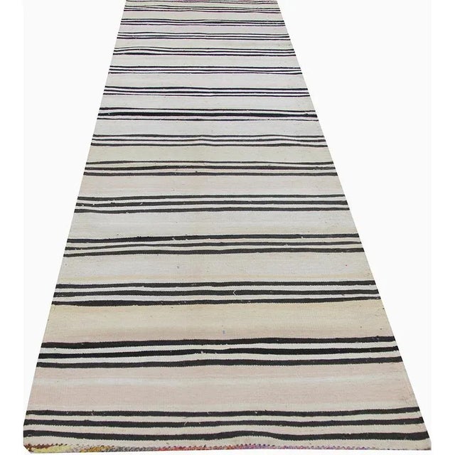 Handwoven Flatweave Scandinavian Style Kilim Runner Rug 3’0″ X 12’7″ For Sale In Dallas - Image 6 of 7