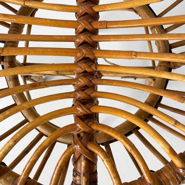 Mid-Century Modern Round Table or Stool in Rattan, Italy, 1960s For Sale - Image 4 of 15