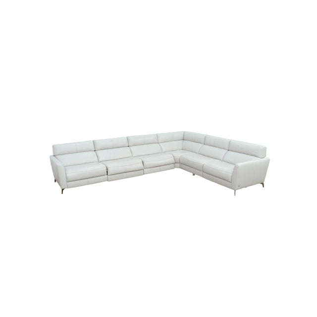 Contemporary Natuzzi Italia Leather Power Reclining Sectional Sofa For Sale - Image 3 of 10
