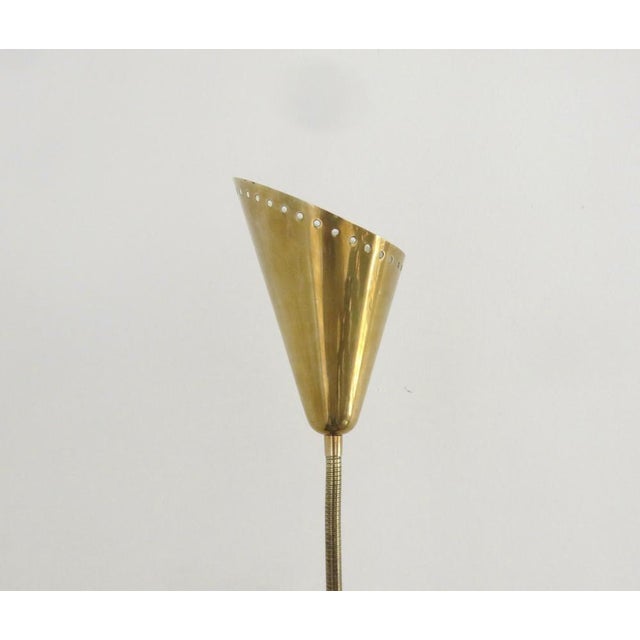 Gold Scandinavian Brass Floor Lamp in the style of Paavo Tynell, 1950s For Sale - Image 8 of 18